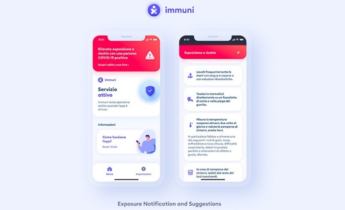 L'app Immuni disponibile sugli store Apple e Google