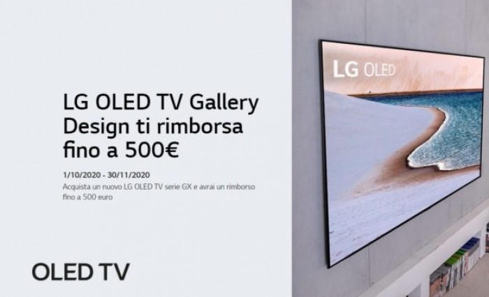 LG: rimborso fino a 500€ con l’acquisto di un TV OLED GX 