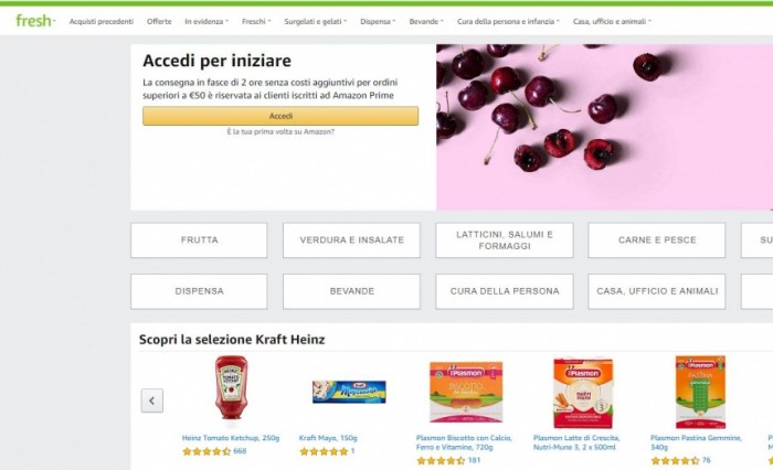 Amazon: a Milano la possibilità di consegna della spesa in giornata