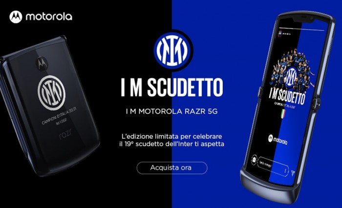 Motorola dedica all'Inter campione d'Italia un'esclusiva limited edition di razr 5G