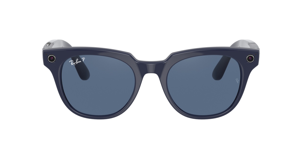 ray ban stories meteor shiny blue polarized dark blue lenses1