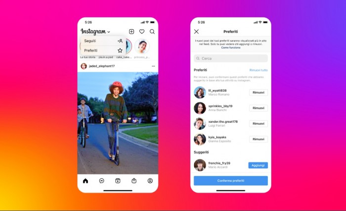 “Preferiti” e “Seguiti”, due nuove opzioni per personalizzare il Feed Instagram