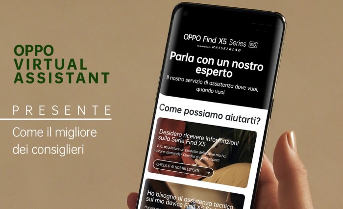 Oppo: con Find X5 Series lancia il Virtual Assistant 