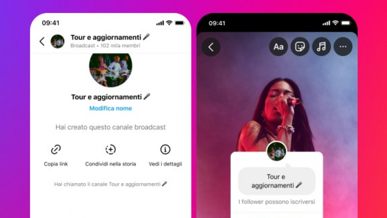 Instagram lancia i Canali Broadcast insieme a nuove funzionalità