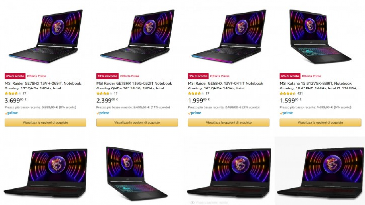 Amazon Prime Day Autunno: sconti fino a oltre 1.000 euro sui notebook MSI