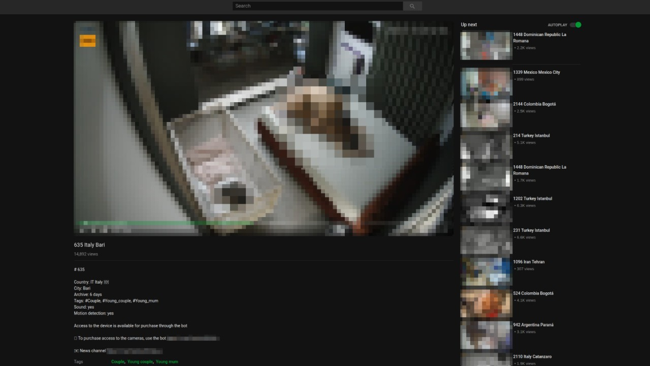 Dirette e video privati da 2.000 videocamere in vendita online