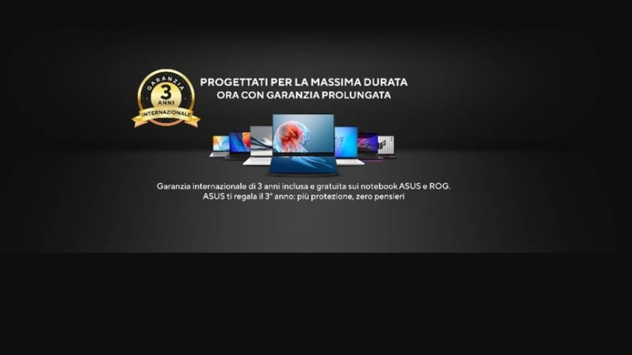 ASUS introduce la garanzia di 3 anni su tutti i suoi notebook