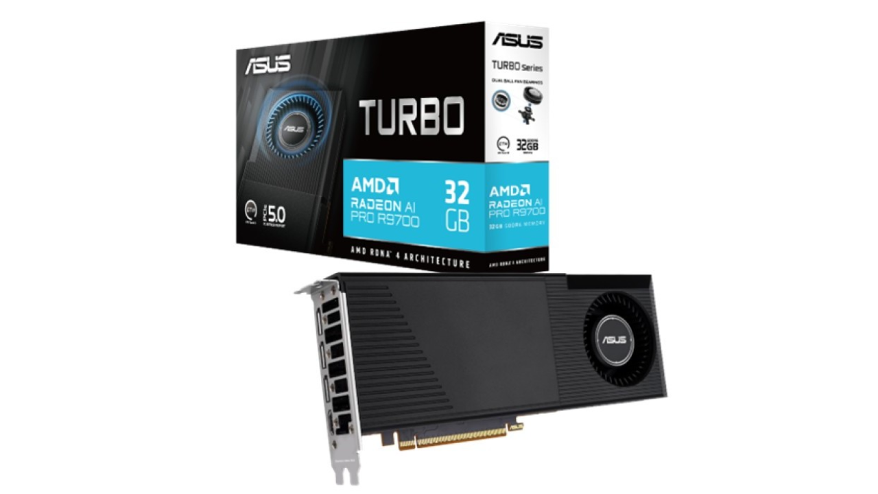 ASUS: arriva la nuova scheda grafica Turbo Radeon AI Pro R9700 32GB