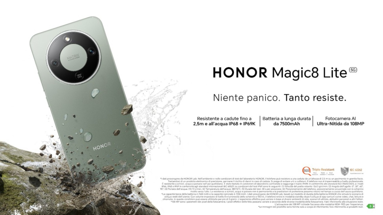 Honor Magic8 Lite: lo smartphone mid-range con batteria da 7500mAh