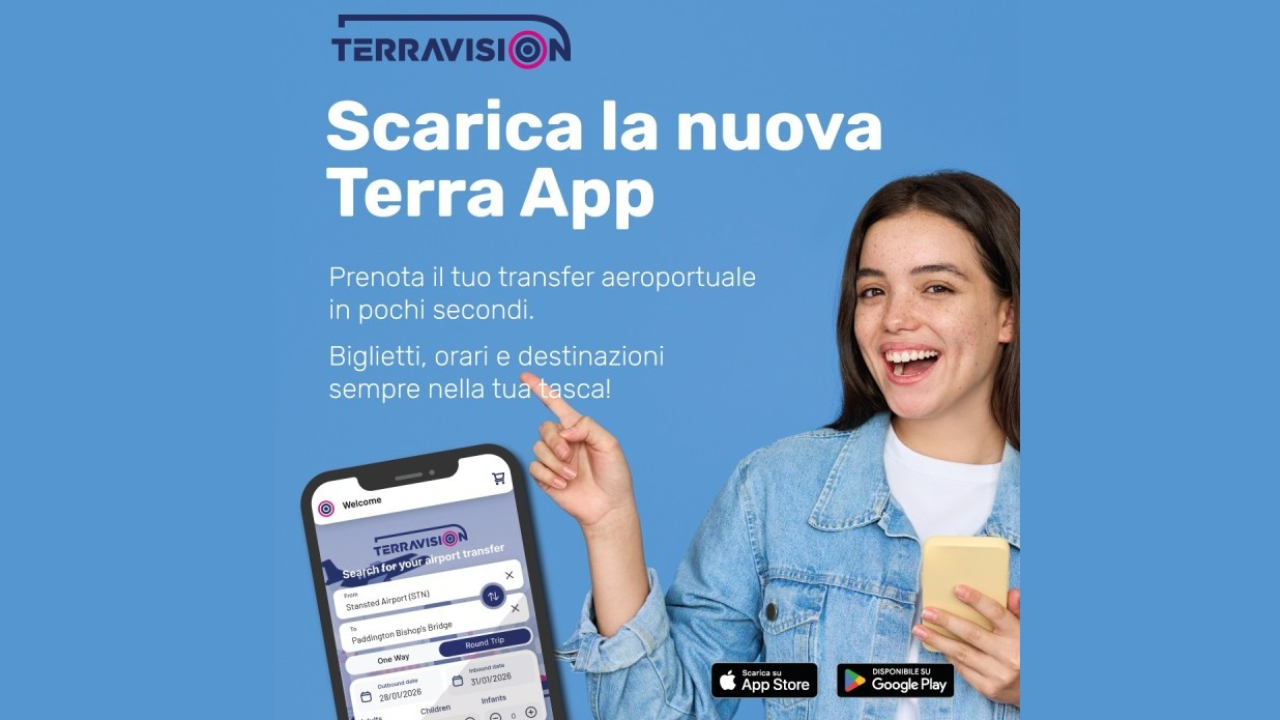 Terravision accelera sul digitale: nasce la nuova app per i transfer aeroportuali