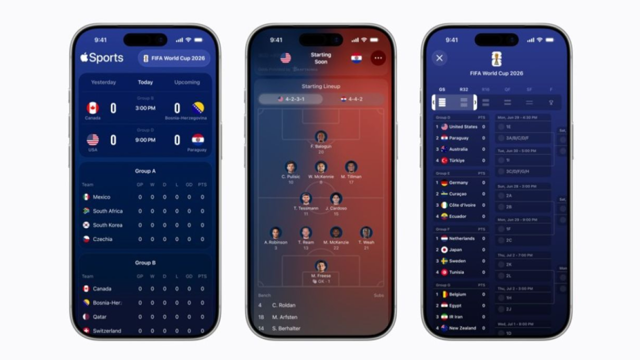Apple Sports si espande in 90 nuovi Paesi in vista della Coppa del Mondo FIFA 2026