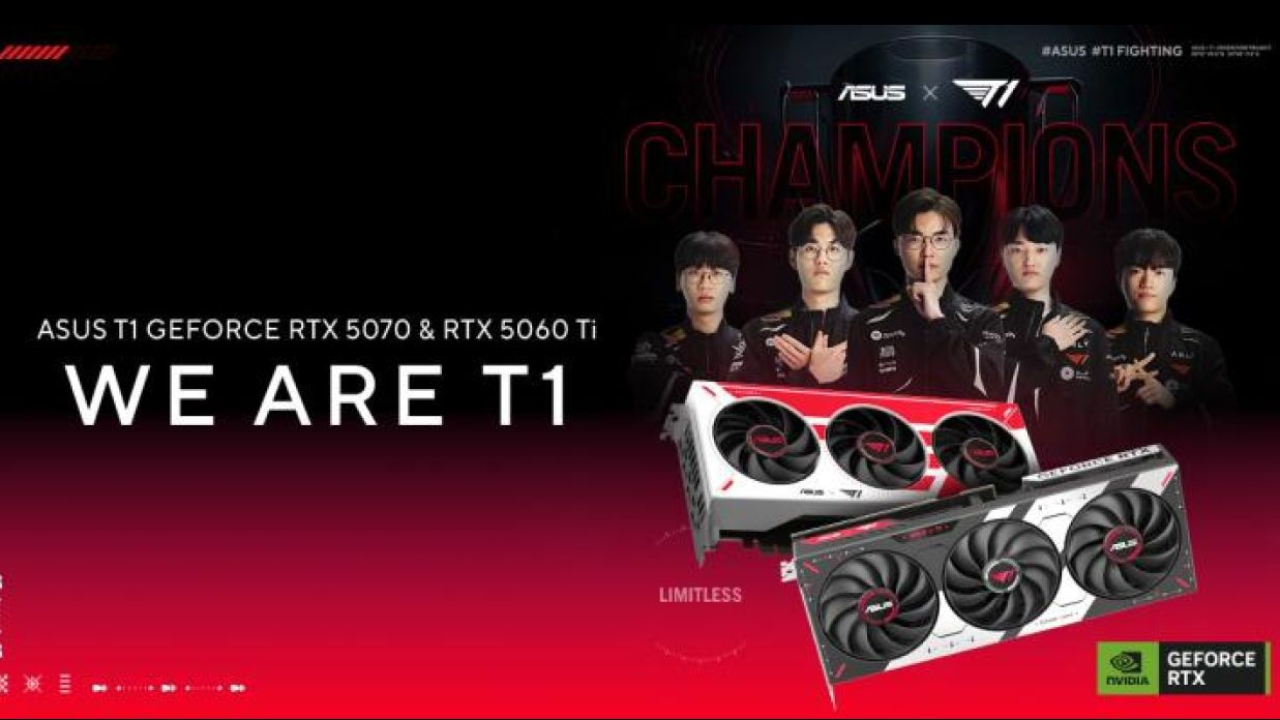 ASUS e T1 uniscono le forze: arrivano le esclusive GeForce RTX 5070 e 5060 Ti in edizione limitata
